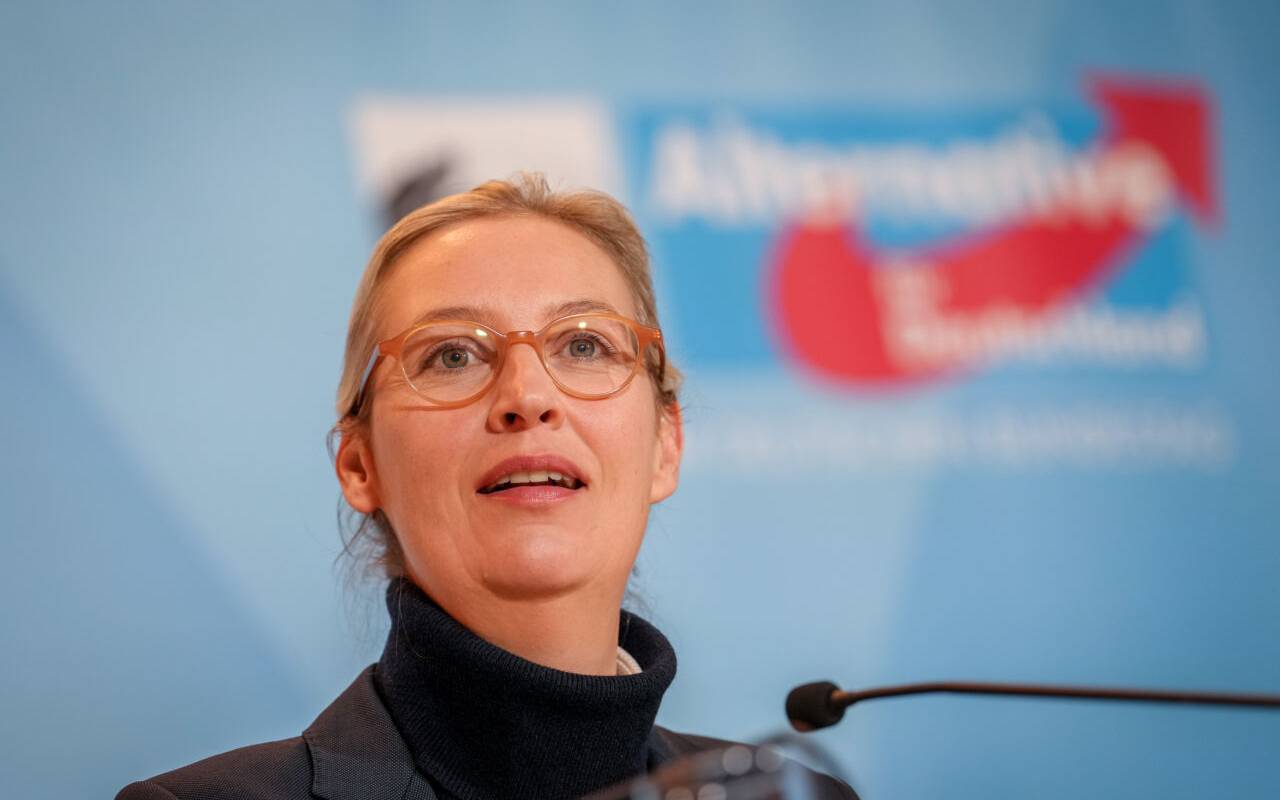 Alice Weidel, Fraktionsvorsitzende der AfD, gibt eine Pressekonferenz zu Beginn der Fraktionssitzung ihrer Partei.