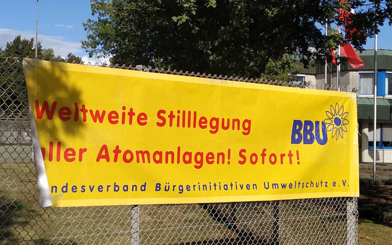 Ein Banner des Bundesverbandes Bürgerinitiativen Umweltschutz e.V.