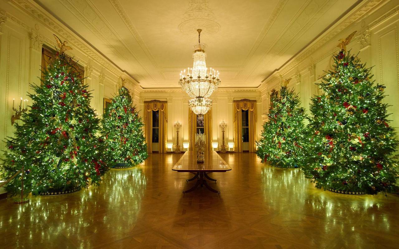 Weihnachtsdekoration im Weißen Haus in Washington