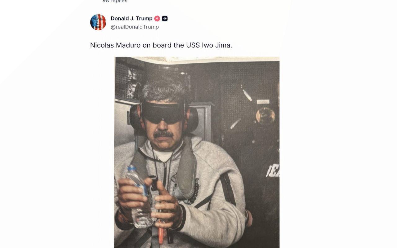 Trump postet Bild von gefangenem Maduro