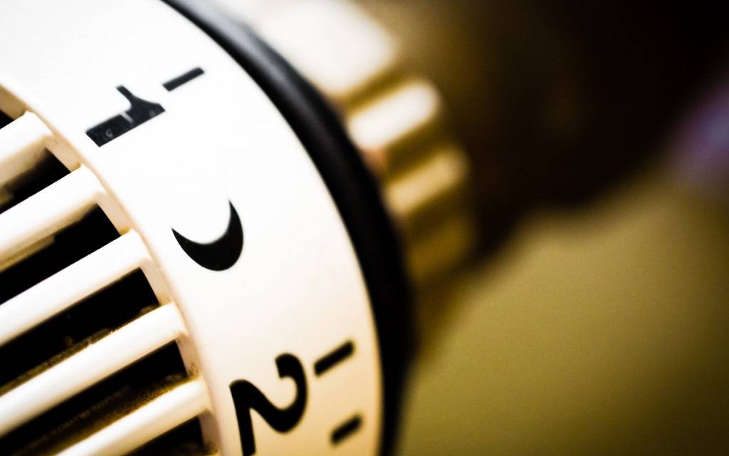 Teil eines Heizkörperventils in Nahaufnahme