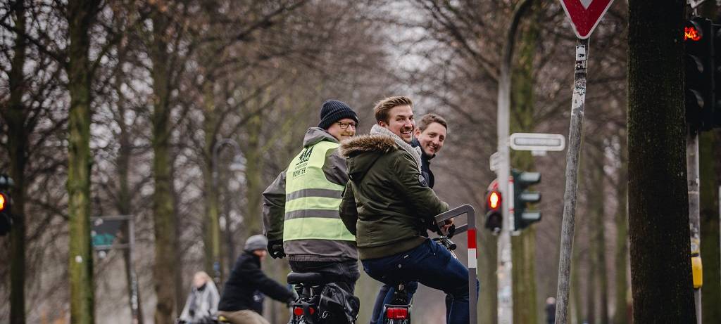 Komfortables Warten auf "Grün" in Münster