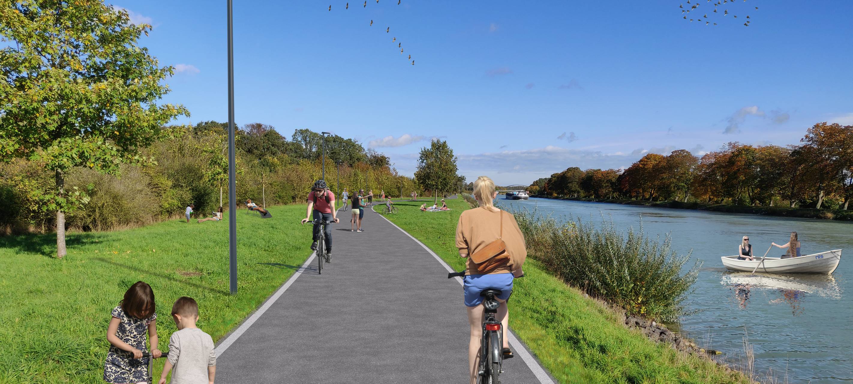 Münster: Pendler-Radweg am Kanal