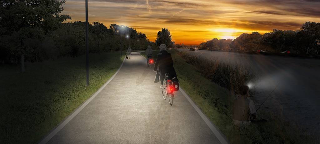 Neue Beleuchtung für die Kanalpromende in Münster