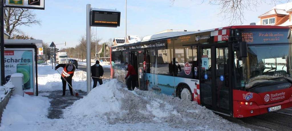 Nach dem Wintereinbruch fahren wieder Busse