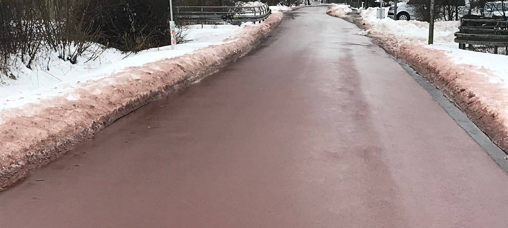 Roter Schnee in Münster