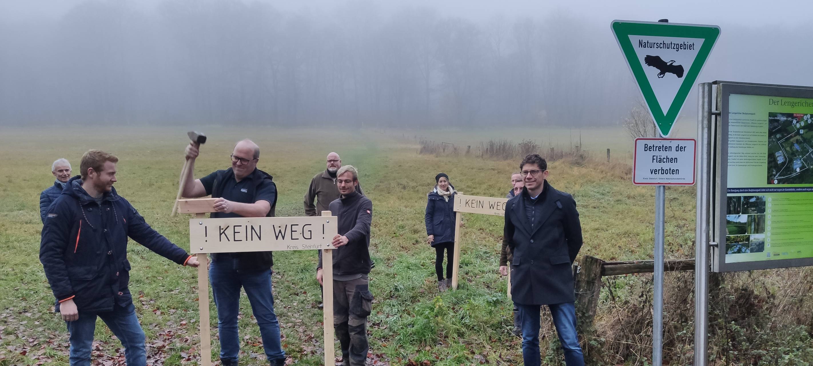 Kein Weg! Neue Hinweisschilder beim Lengericher Canyon