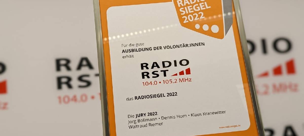 RADIO RST bekommt Radiosiegel 2022
