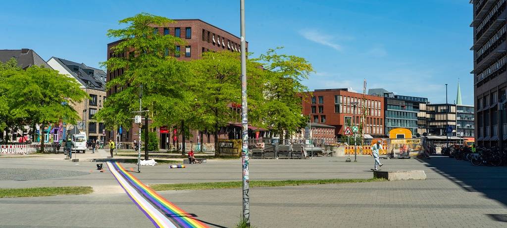 Regenbogenstreifen in Münster