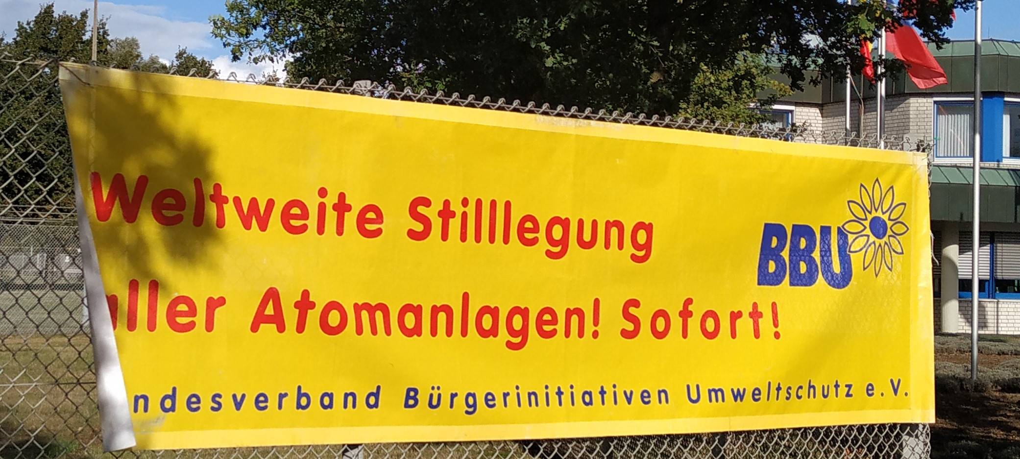 Ein Banner des Bundesverbandes Bürgerinitiativen Umweltschutz e.V.