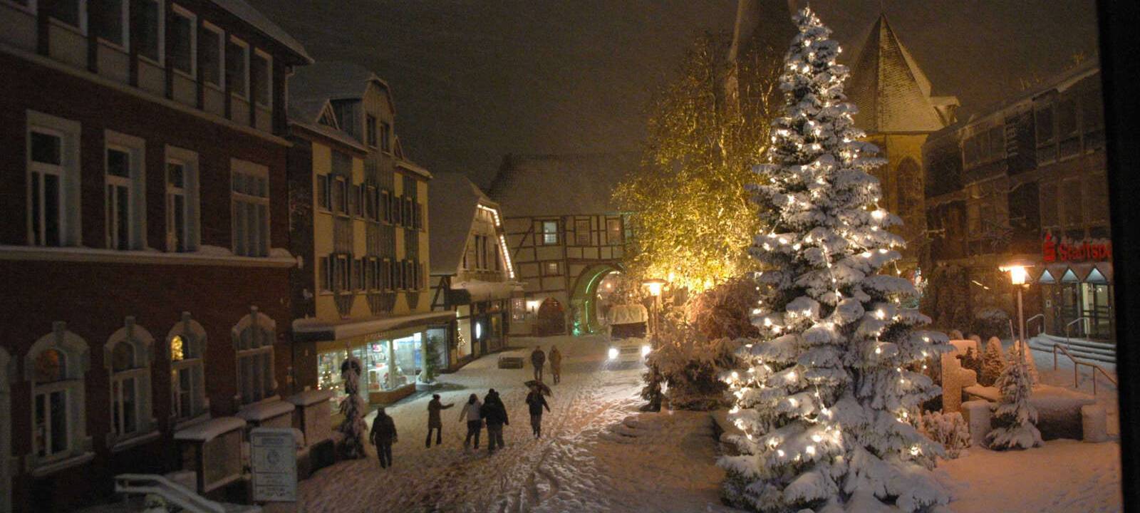 Weihnachtsbaum in der Innenstadt Lengerich