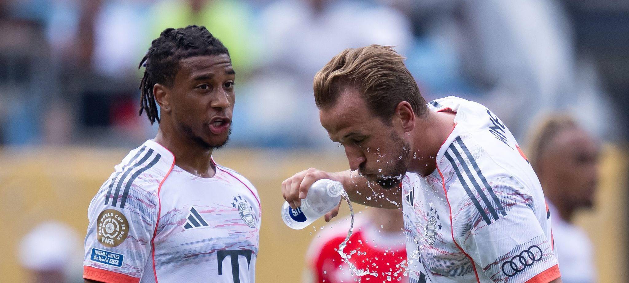 Michael Olise (l) und Harry Kane
