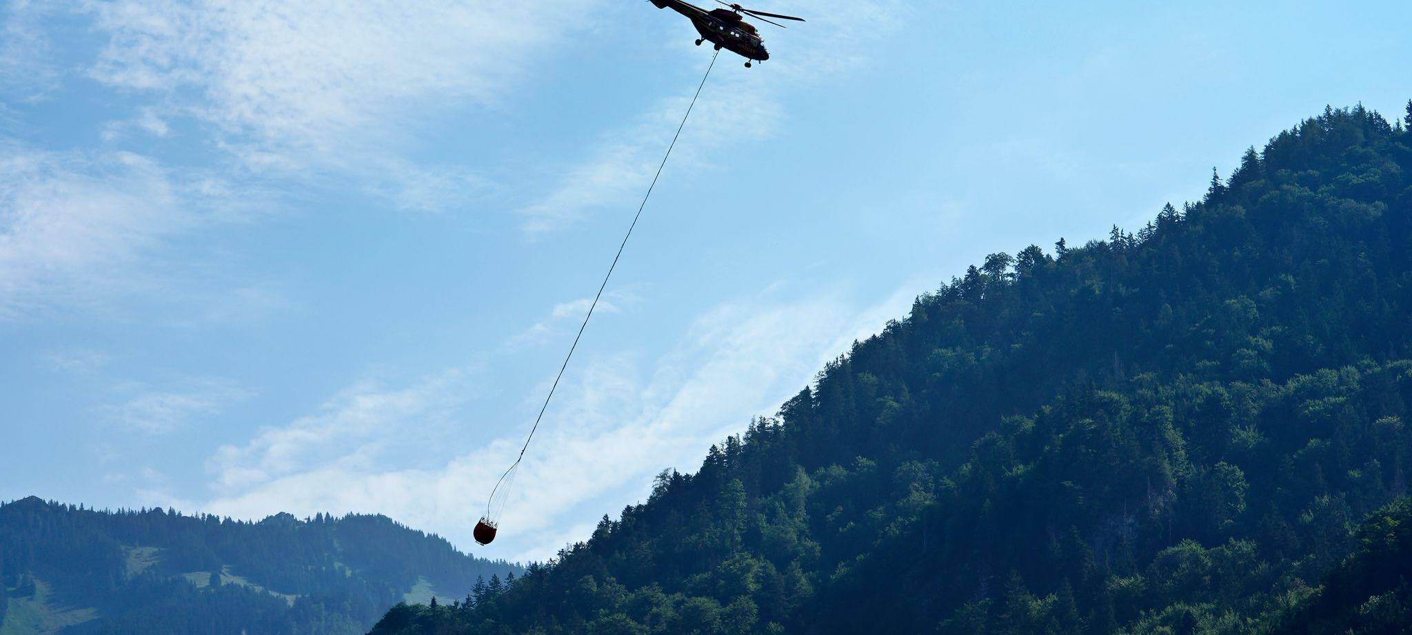 Brand im Bergwald in den Chiemgauer Alpen