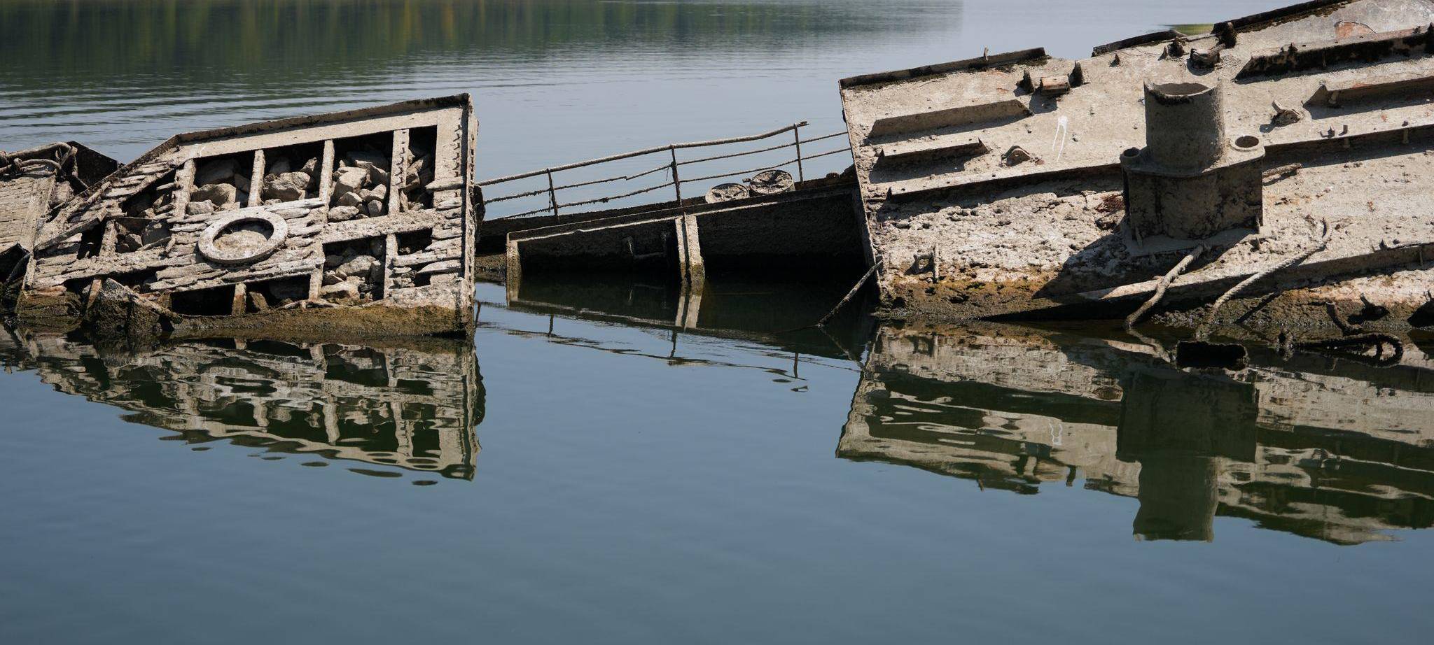 Niedrigwasser der Donau in Serbien