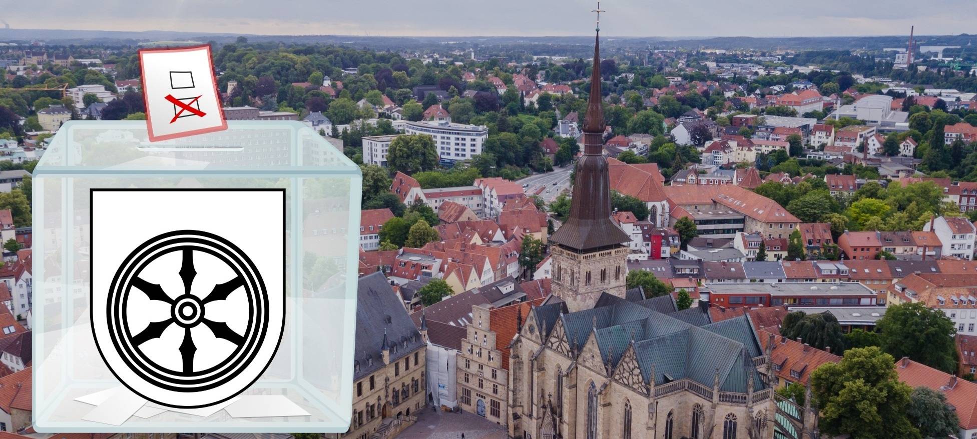 Die Stadt Osnabrück aus der Vogelperspektive