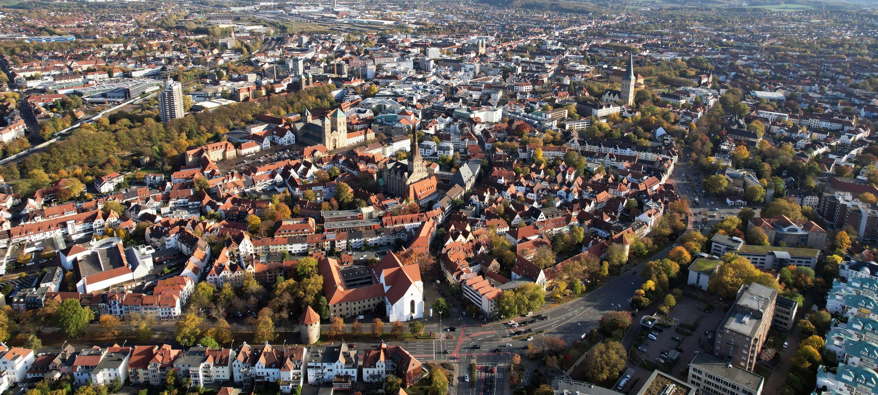 Ein Bild der Stadt Osnabrück aus der Luft