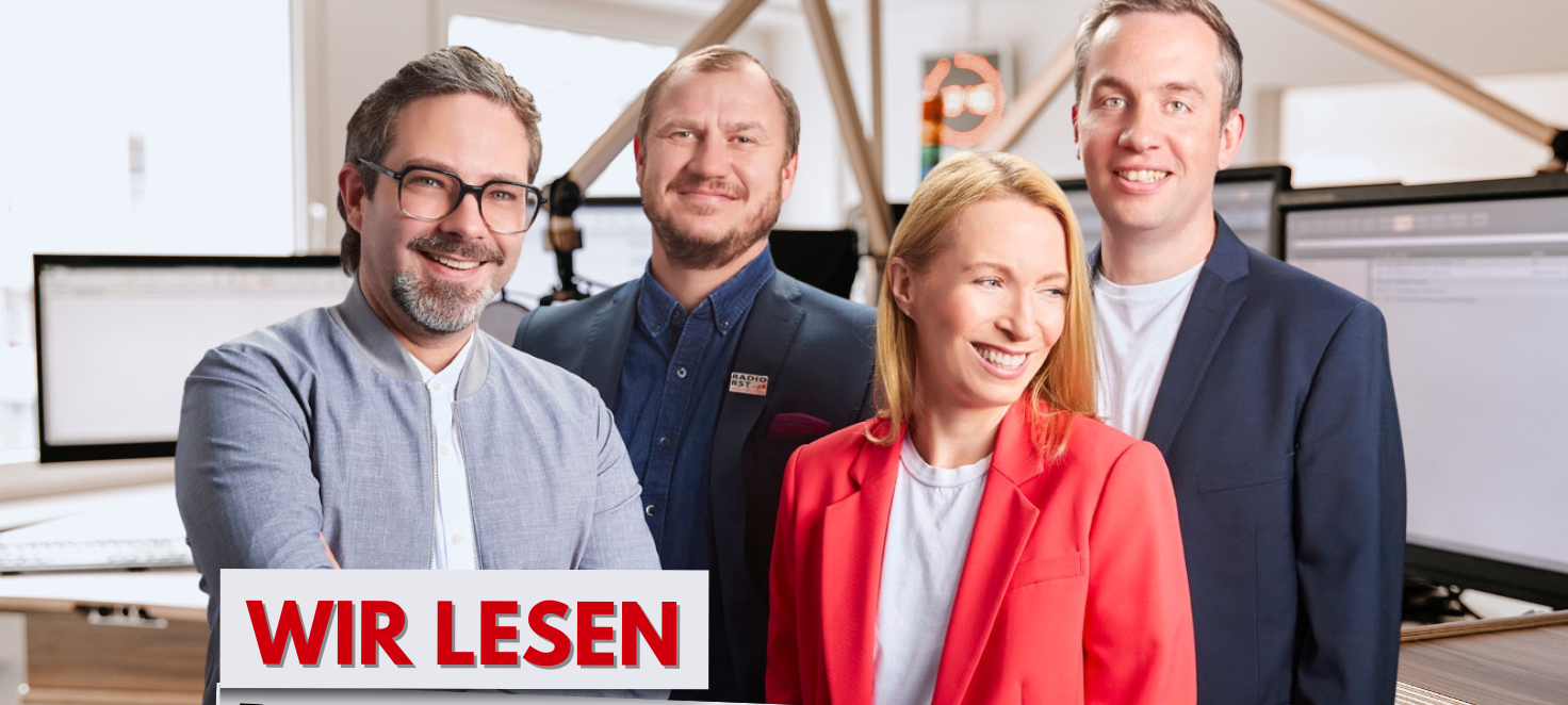 Patrick Melz, Steve Ridder, Kathleen Berger und Sören Harting kommen zum Lesen.